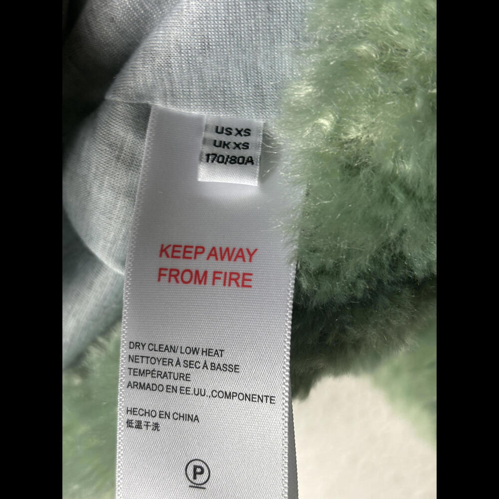 NWT Urban Outfitters Sz XS  Mint Green Hooded Faux Fur Teddy Jacket (1602) - Picture 6 of 7